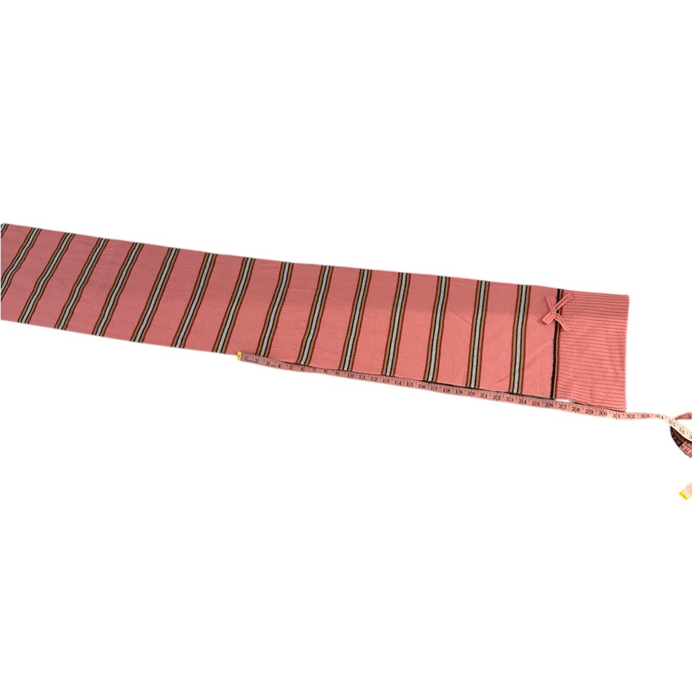 Marc Jacobs Striped Pink scarf with bow NWT 100 percent wool/laine host pick - Picture 8 of 10